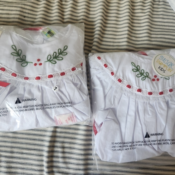 Sugar Dumplin CHRISTMAS Holly Embroidery Dress sz 7 - Picture 1 of 1